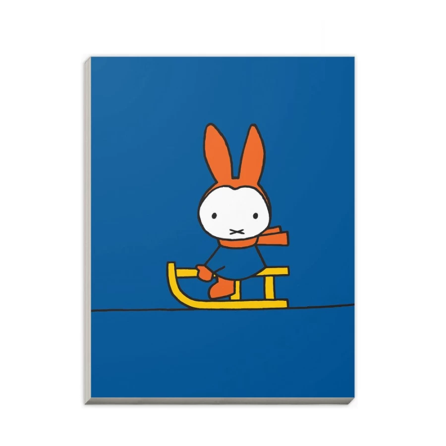 MIFFY A6 Notepad - Cute Sleigh Design with Playful Miffy Bunny Illustration