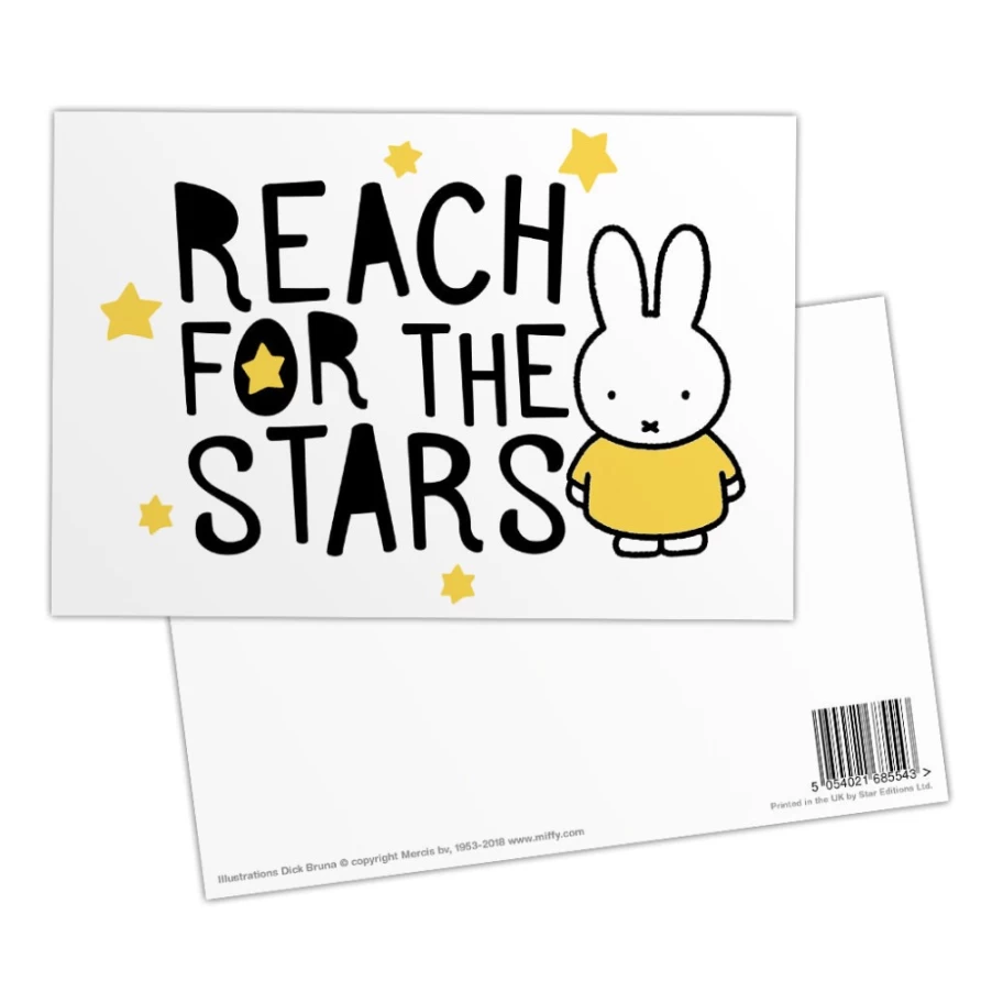 MIFFY Reach For The Stars Postcard - Collectible Starry Sky Design Greeting Card