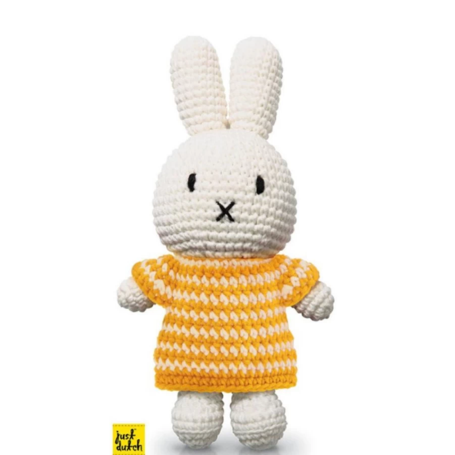 MIFFY Handmade Crochet Doll with Yellow Dashed Dress - Premium Collectible Gift