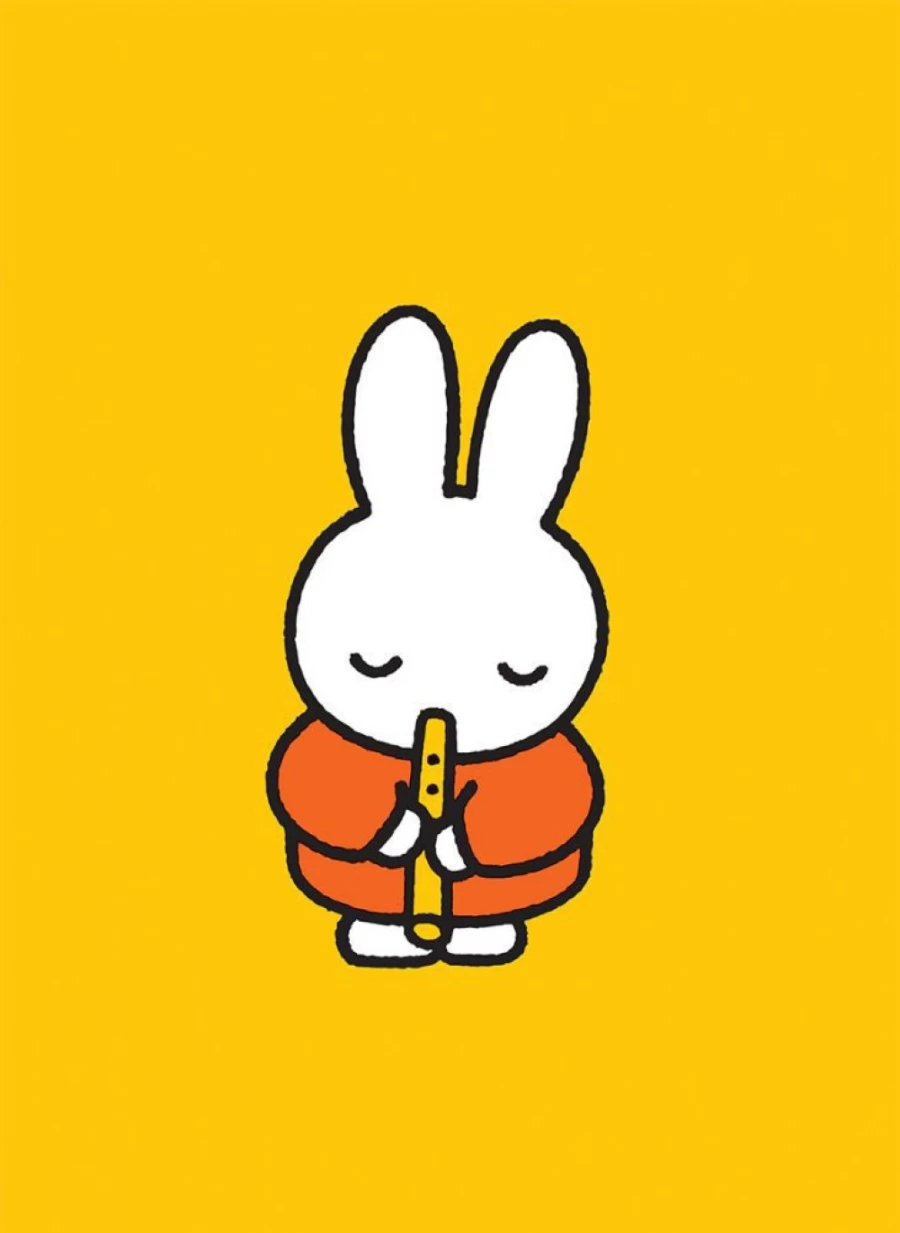 MIFFY Recorder Playing Cute Bunny Miffy Mini Poster - Decorative Art Print