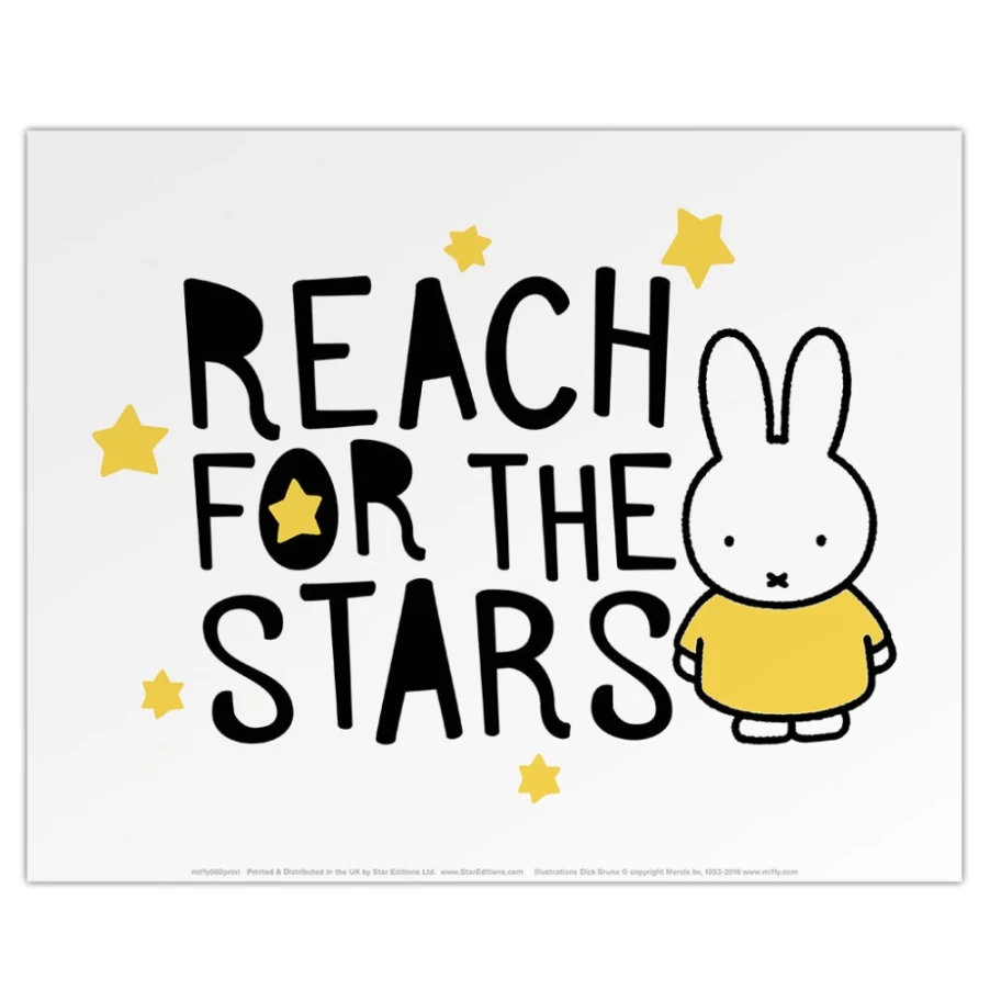 MIFFY Reach For The Stars Mini Poster - Collectible Kids Wall Art Decor