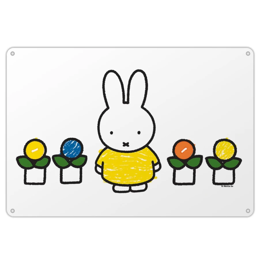 MIFFY Yellow Dress Vintage Metal Wall Art Sign - Decorative Nursery Decor