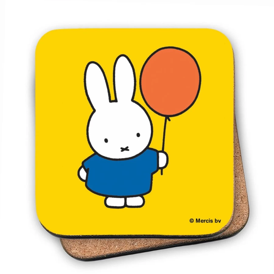 MIFFY Cork Coaster with Miffy Holding Balloon Design - Decorative Drink Mat