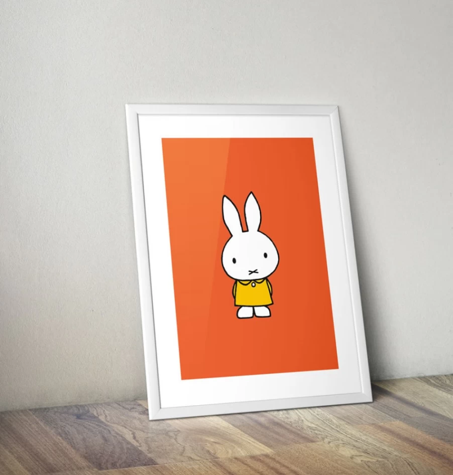 "MIFFY Yellow Dress Framed Mini Art Poster - Decorative Wall Print"