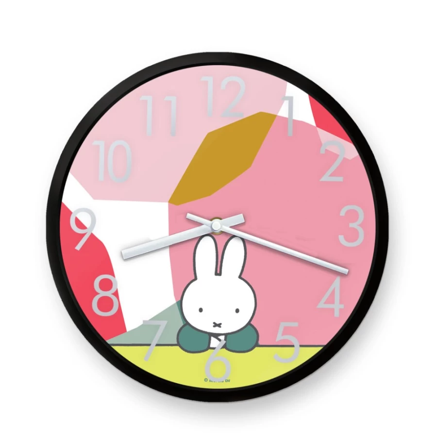 MIFFY Floral Expression Pose Wall Clock - Decorative Bunny Design for Home & Nursery