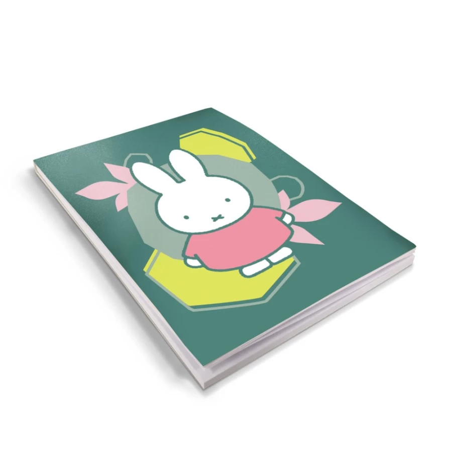 MIFFY Pink Floral A6 Notepad - Cute Miffy Bunny Design Dress Theme Notebook for Girls