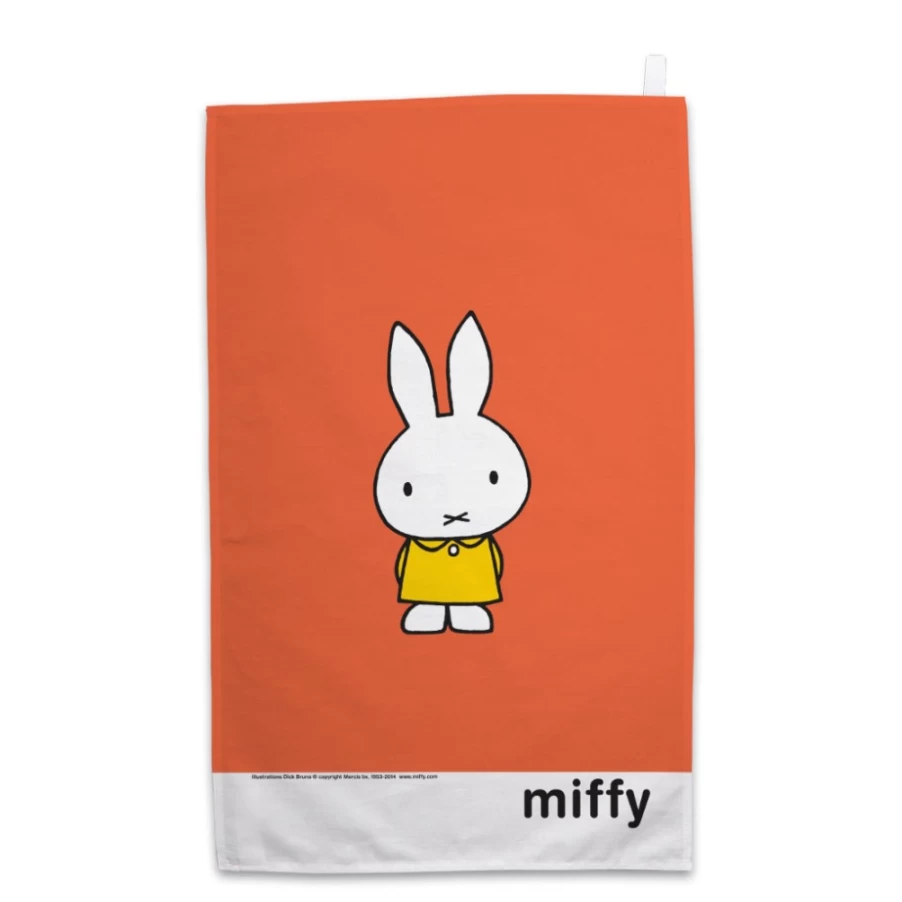 MIFFY Official Yellow Dress Tea Towel - Premium Kitchen Towel Featuring Miffy Character Design