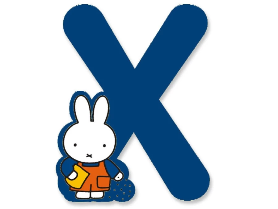 MIFFY Wooden Letter A to Z - Blue Miffy Alphabet Decor for Kids Room