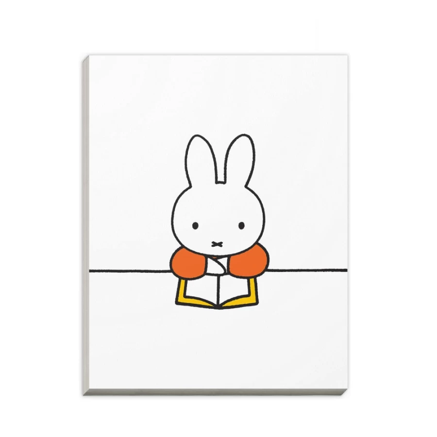 MIFFY A6 Notepad - Cute Miffy Rabbit Reading Book Design for Journaling & Notes