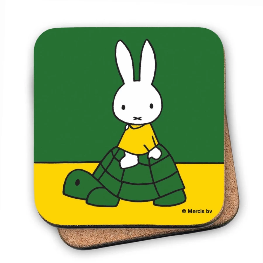 MIFFY Tortoise Cork Coaster - Cute Bunny Design Drink Holder
