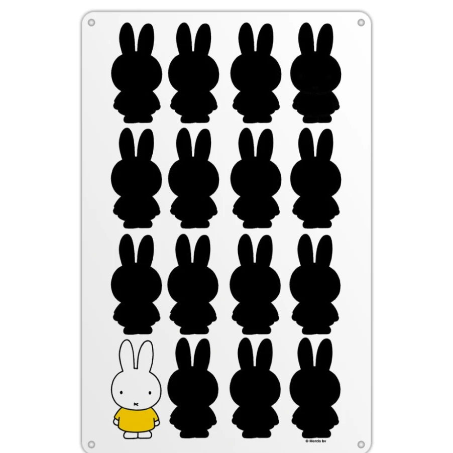 "MIFFY Retro Metal Wall Art - Miffy Silhouette Decorative Tin Sign for Home & Office Decor"