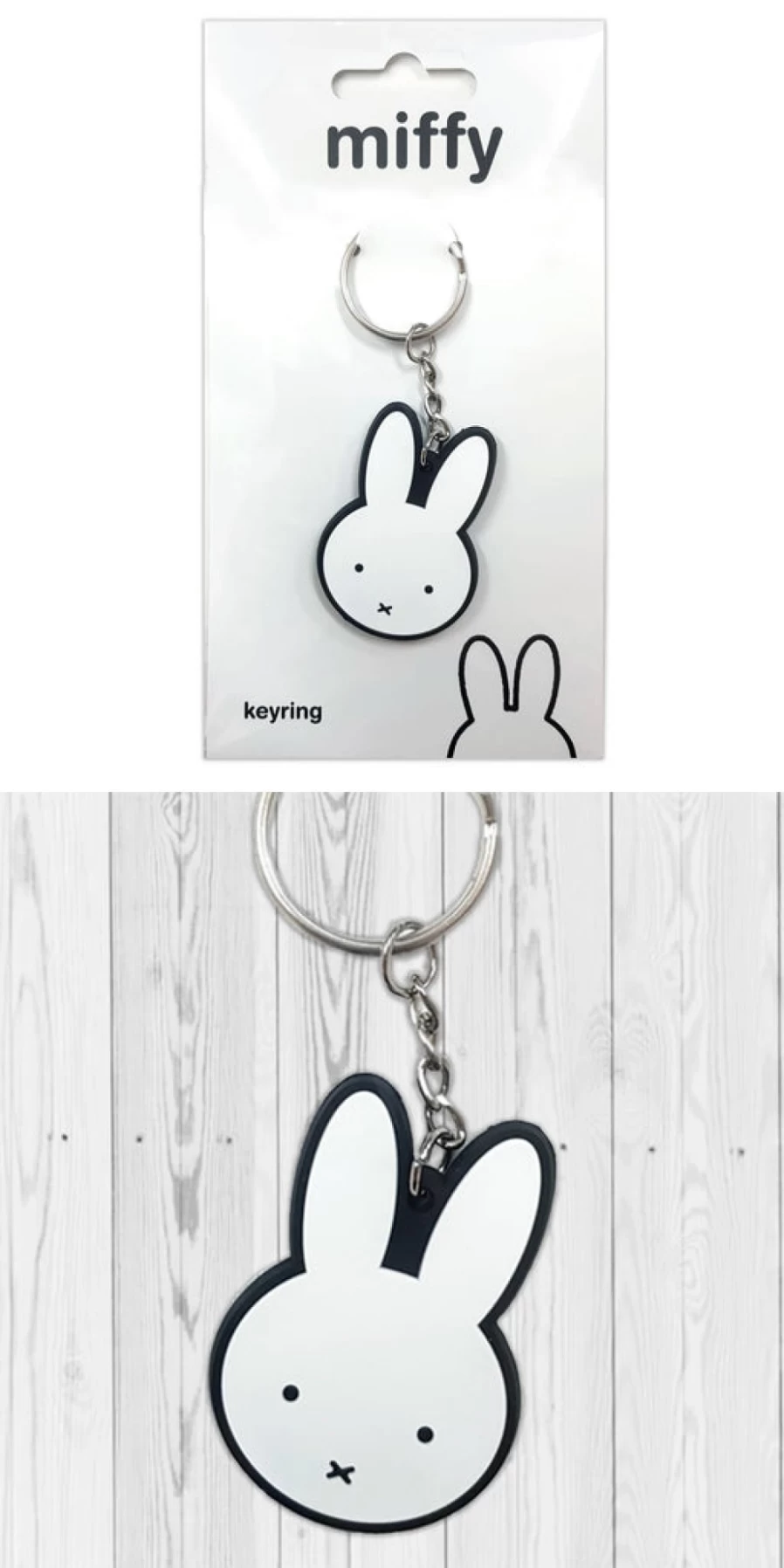 MIFFY Cute Rabbit Rubber Keychain - Durable Bag Charm for Backpacks & Accessories