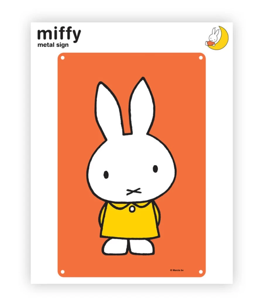 MIFFY Yellow Dress Vintage Metal Wall Art Sign - Decorative Nursery Decor