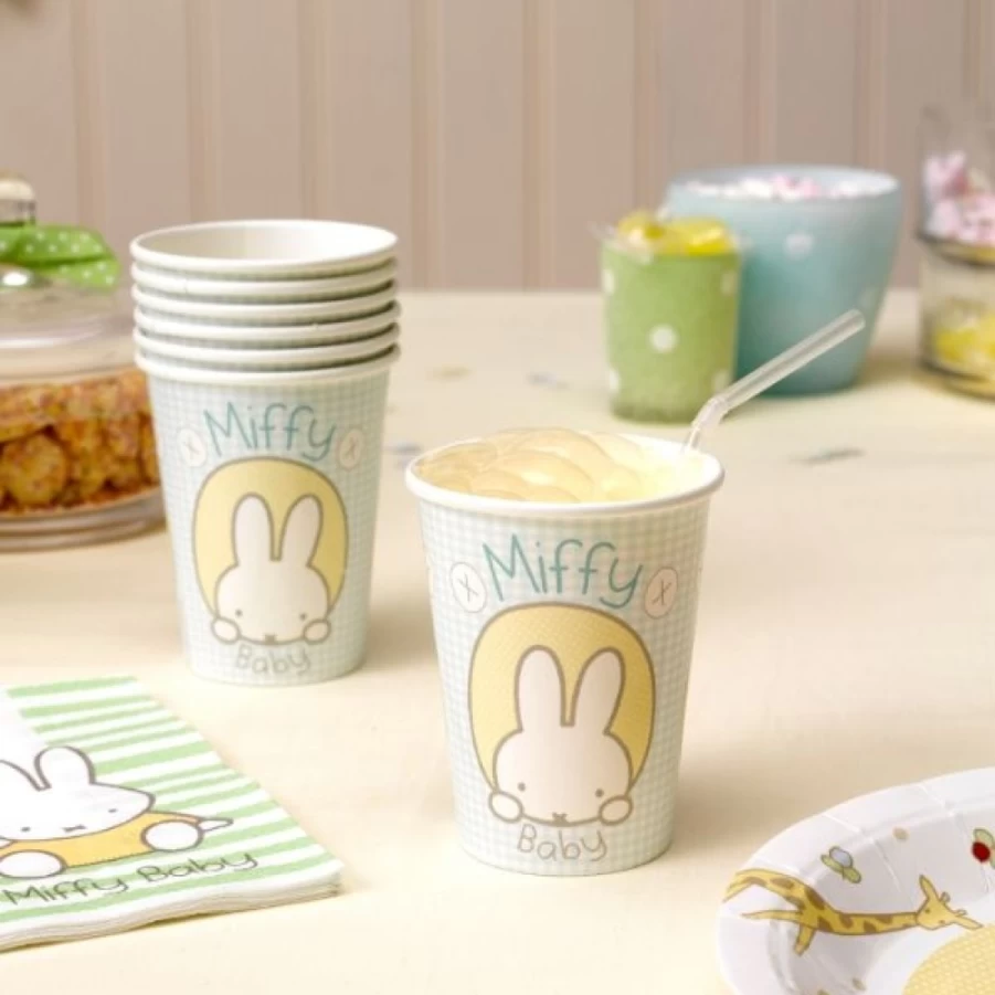 MIFFY 8-Pack Baby Party Cups - Adorable Bunny Design for Kids Celebrations