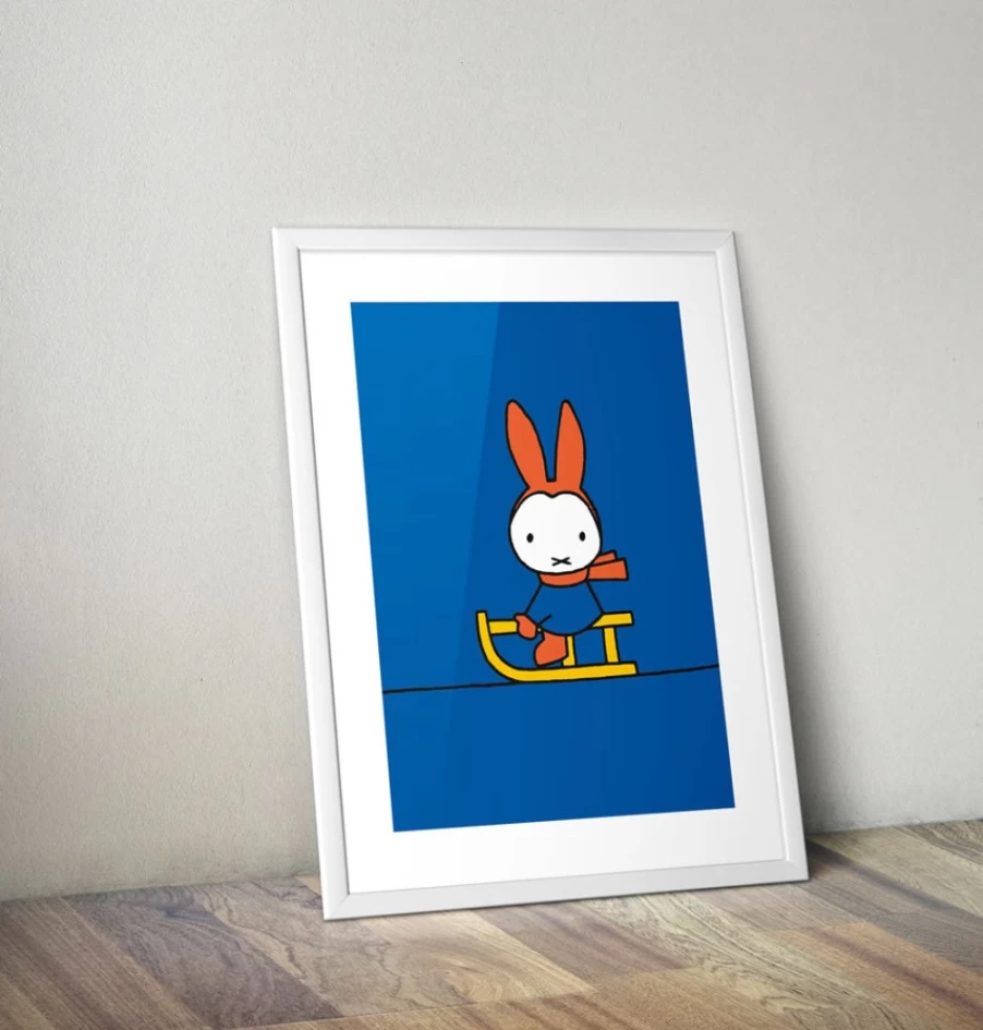 MIFFY Christmas Sleigh Ride Framed Mini Poster - Decorative Wall Art