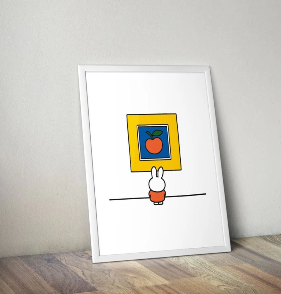 MIFFY Apple Art Print - Framed Mini Poster - Decorative Wall Art for Kids Room