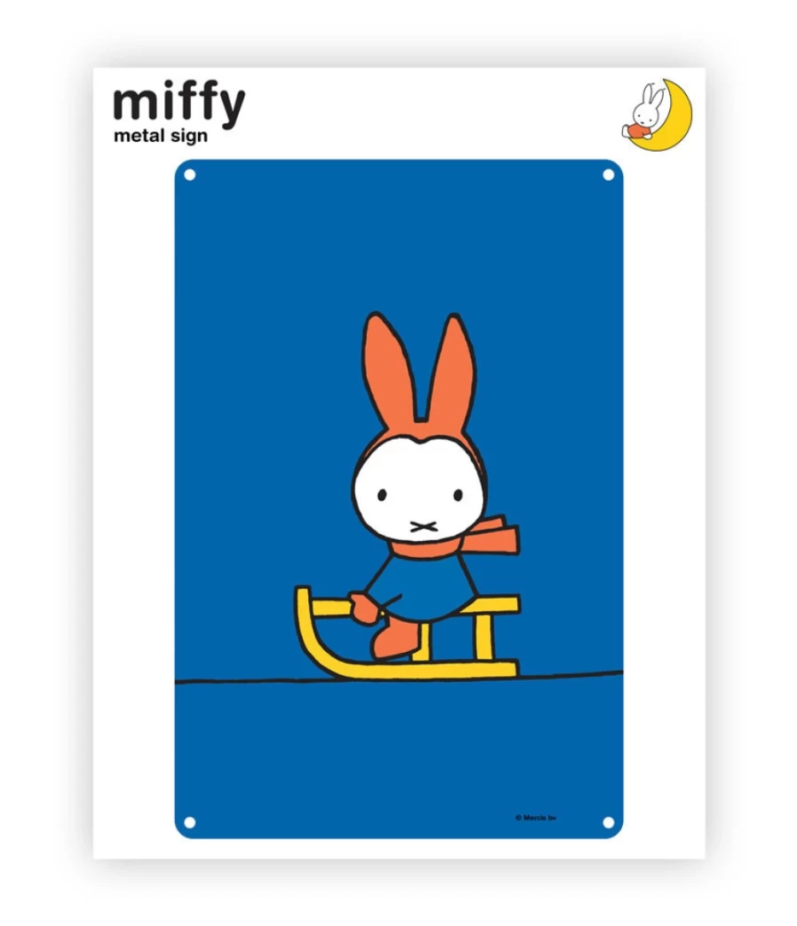 MIFFY Christmas Sleigh Metal Wall Art - Decorative Holiday Tin Sign for Home Decor