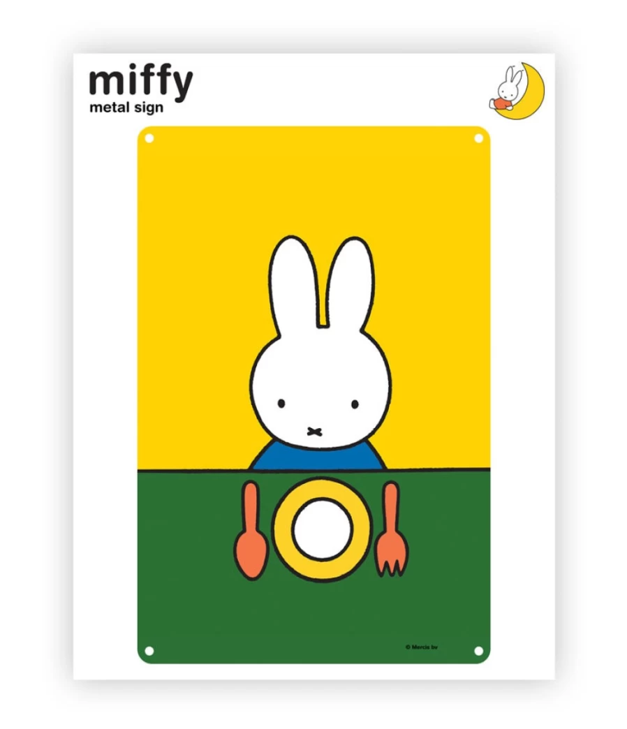 "MIFFY Retro Metal Sign - Vintage Miffy Rabbit Eating Decor for Home & Kitchen"