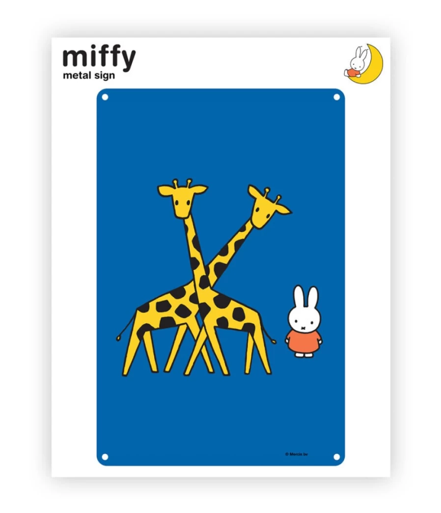 MIFFY Giraffe Wall Art - Vintage Metal Sign Decor for Nursery & Kids Room