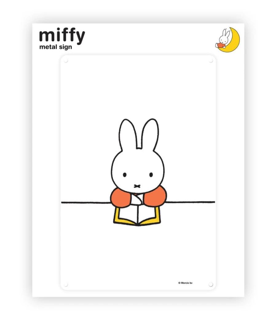 "MIFFY Vintage Metal Book Sign - Decorative Miffy Book Lover's Wall Art"