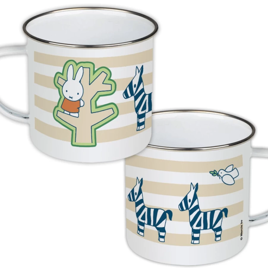 MIFFY Official Enamel Camping Mug - Durable Tree Design Travel Cup for Outdoor Adventures