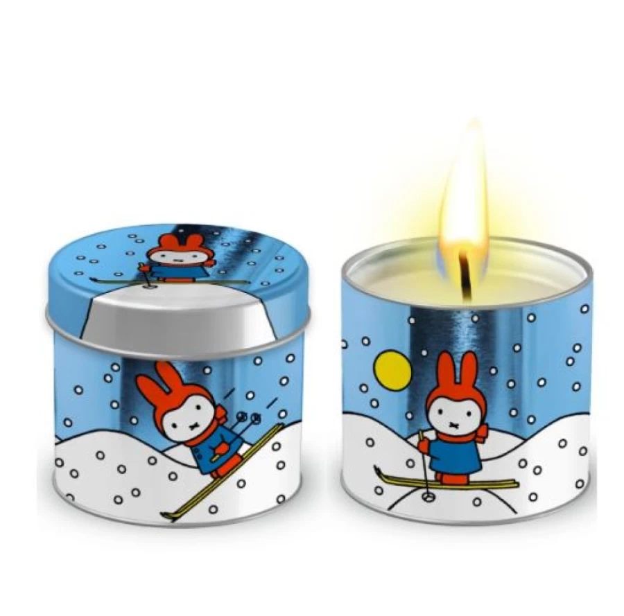 MIFFY Winter Tin Tea Light Candle - Decorative Miffy Collectible for Cozy Ambiance
