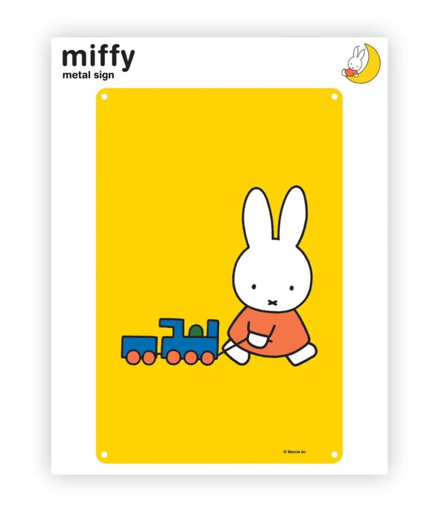 "Vintage MIFFY Train Metal Wall Art Sign - Decorative Tin Poster for Kids Room Decor"