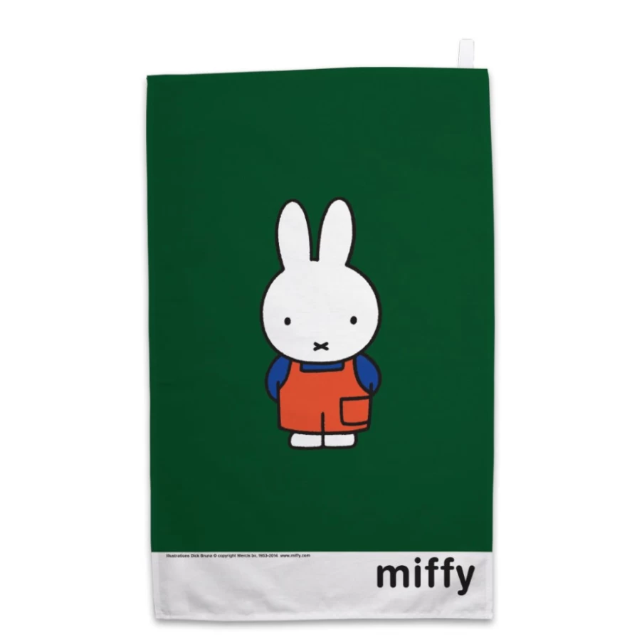 MIFFY Dungarees Tea Towel - Official MIFFY Brand Cute Bunny Design Kitchen Towel