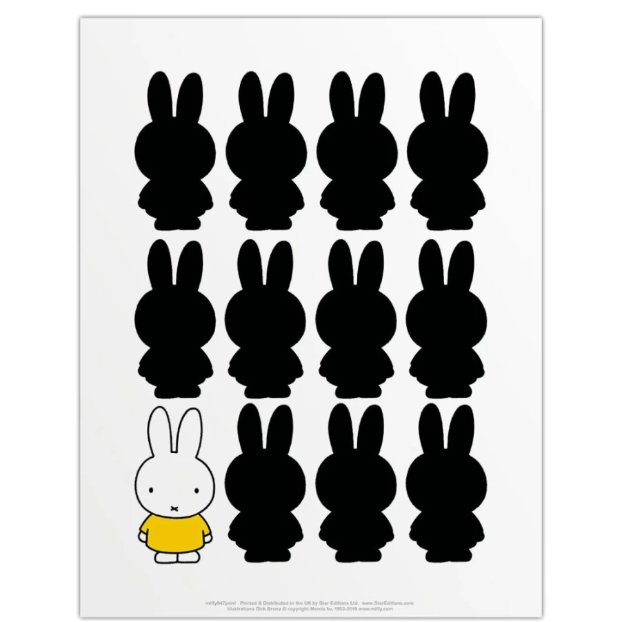 "MIFFY Mini Poster - Classic Silhouette Art Print for Nursery & Kids Room Decor"