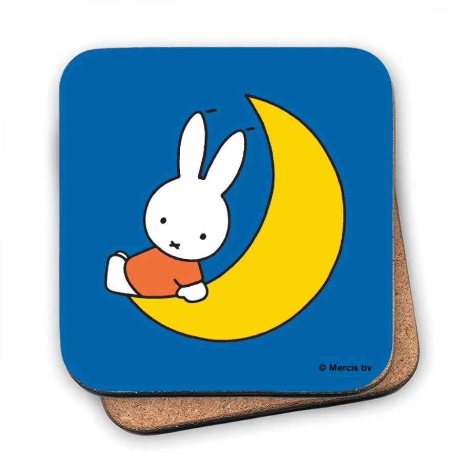 MIFFY Moon Cork Coaster - Cute Rabbit Design for Drinks & Decor
