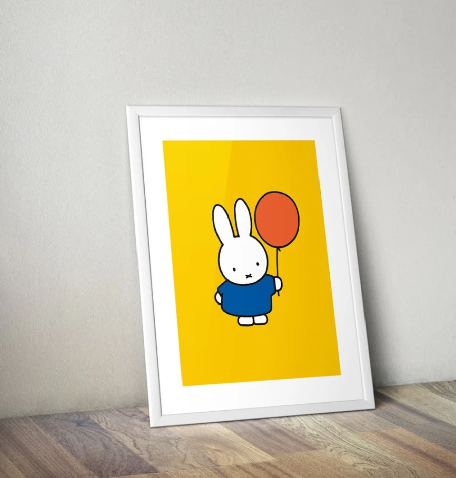 "MIFFY Framed Mini Poster - Miffy Holding A Balloon Art Print"