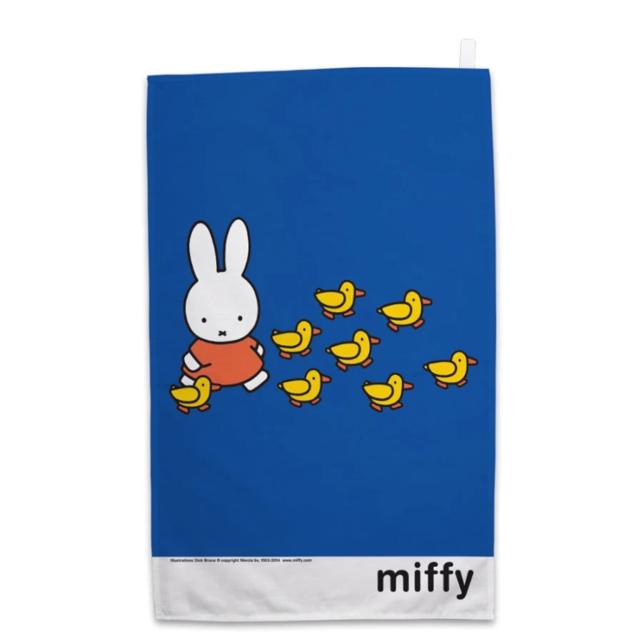 MIFFY Printed Tea Towel - Cute Walking With Ducks Design for Kitchen Decor