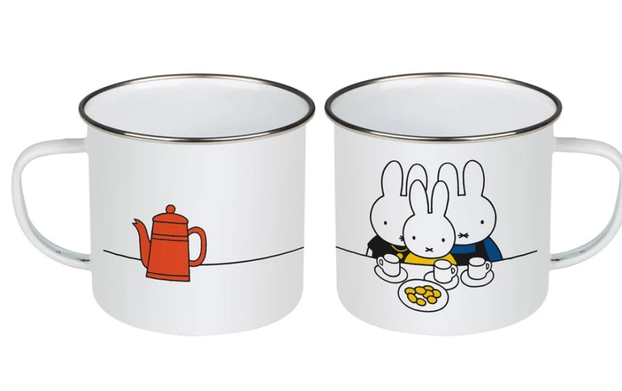 MIFFY Official Collectible Enamel Mug - Durable Family Tea & Coffee Cup with Classic Miffy Design