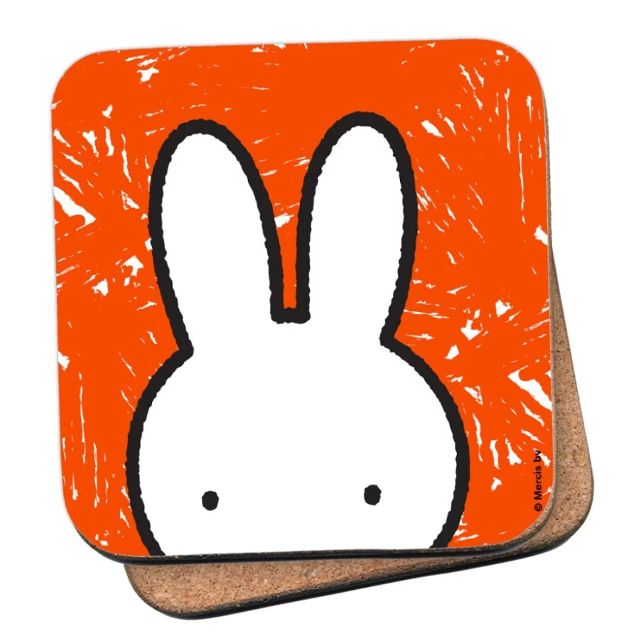 MIFFY Orange Cork Coaster with Cute Eyes - Decorative Drink Mat for Home & Office