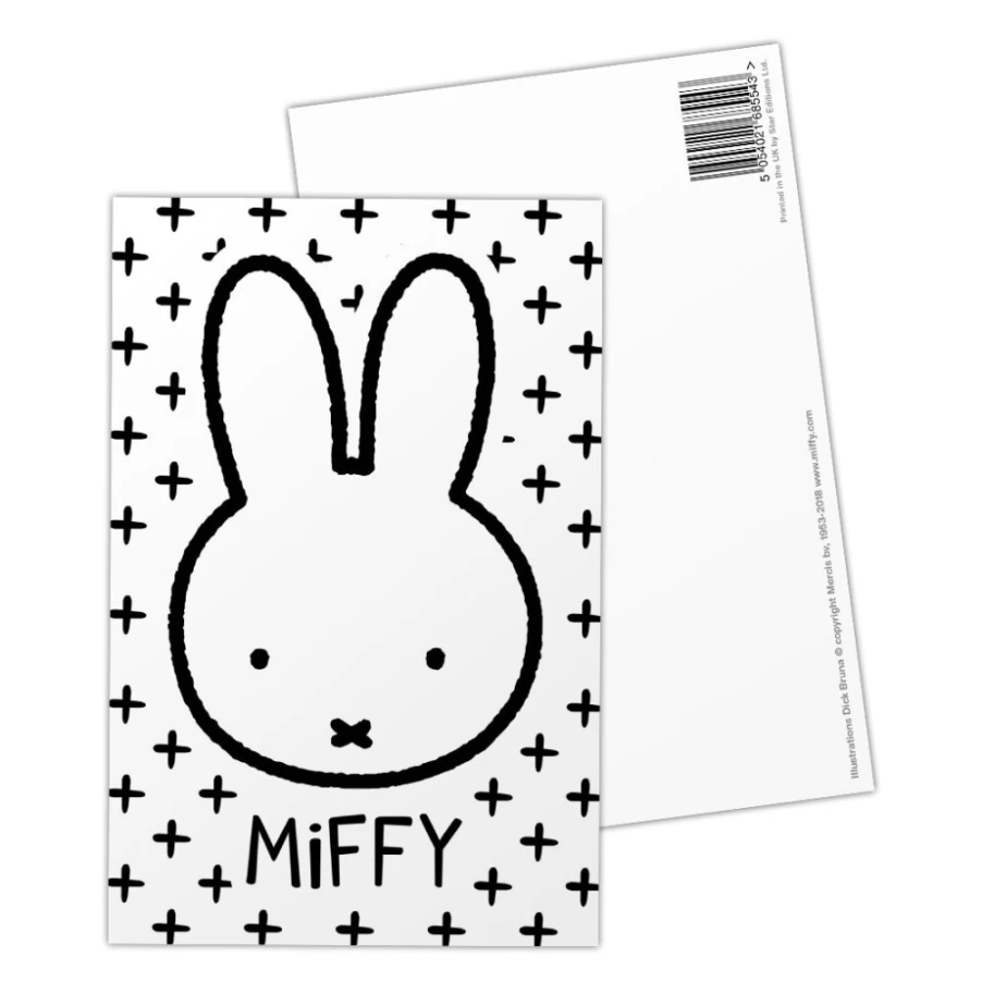 "MIFFY Official Collectible Face Postcard - Cute Bunny Art Card for Fans"