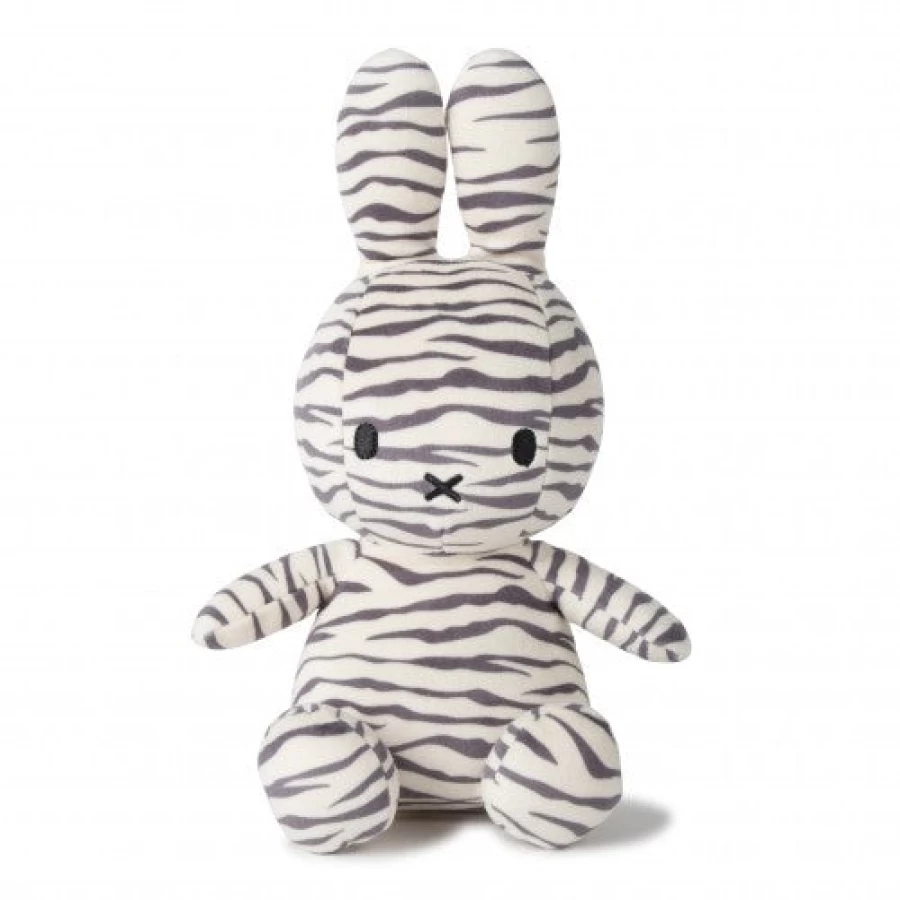 MIFFY Official Zebra Stripes Plush Toy – Soft Miffy Bunny Stuffed Animal
