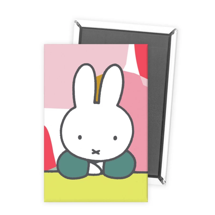 MIFFY Floral Expression Pose Decorative Magnet - Cute Bunny Design for Fridge & Office