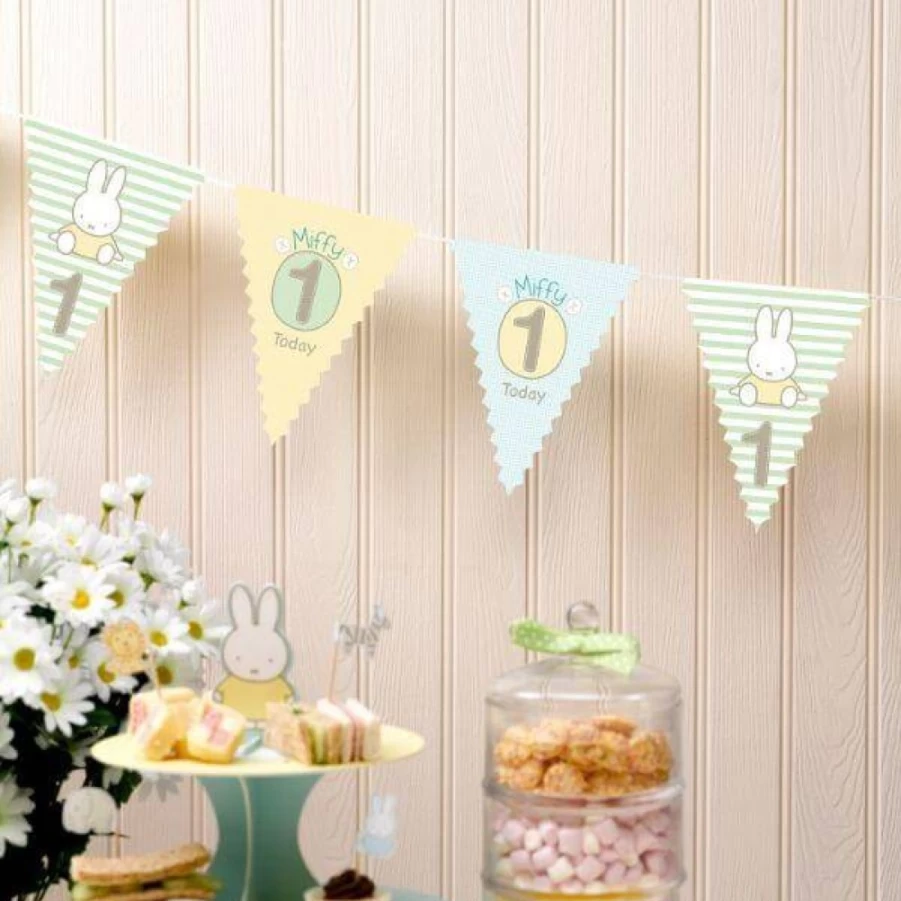 MIFFY First Birthday Banner - Official MIFFY Party Decoration for Baby's 1st Birthday