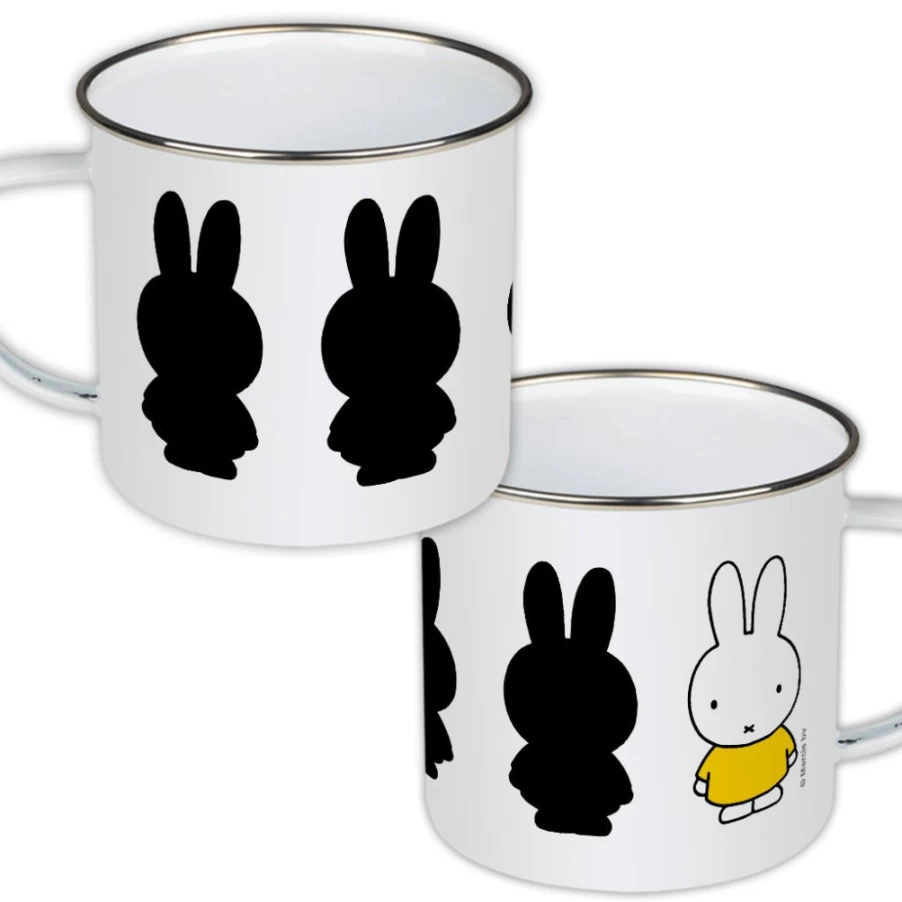 MIFFY Official Enamel Mug with Silhouette Design - Durable & Stylish Collectible Cup