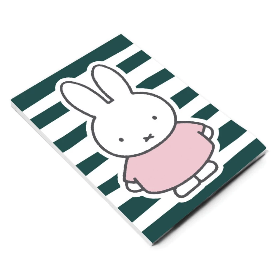 MIFFY A5 Floral Stripes Notepad - Cute Miffy Bunny Design for Journaling & Notes