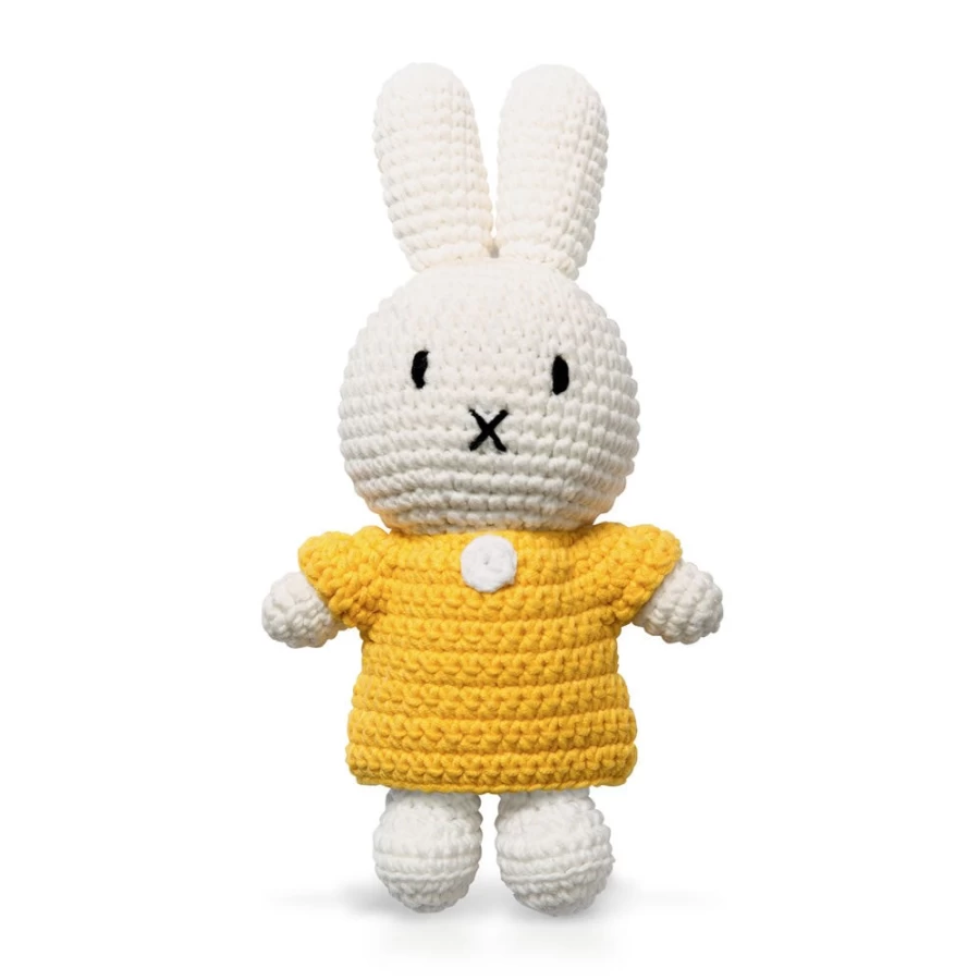 MIFFY Handmade Crochet Doll with Yellow Dress - Adorable Collectible Bunny Plush