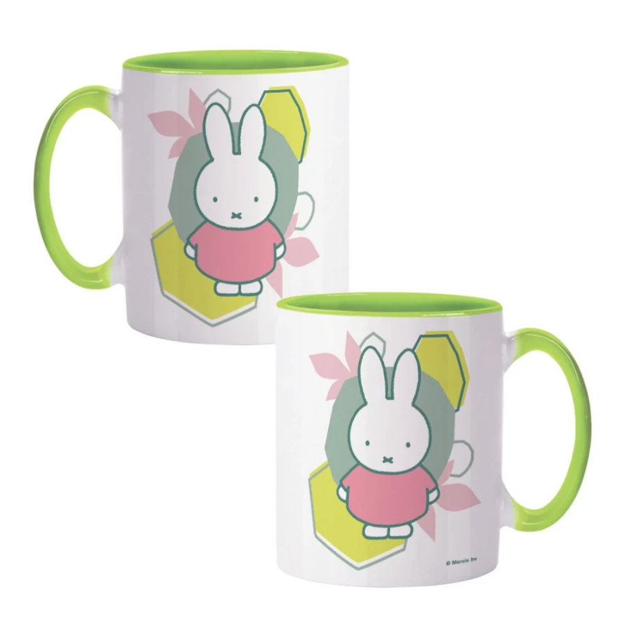 MIFFY Pink Floral Design Dress Pattern Ceramic Coffee Mug