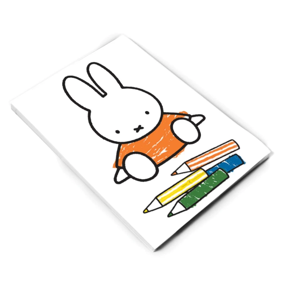 MIFFY A6 Coloring Notepad with Premium Colored Pencils - Bunny-Themed Art Set for Kids & Adults