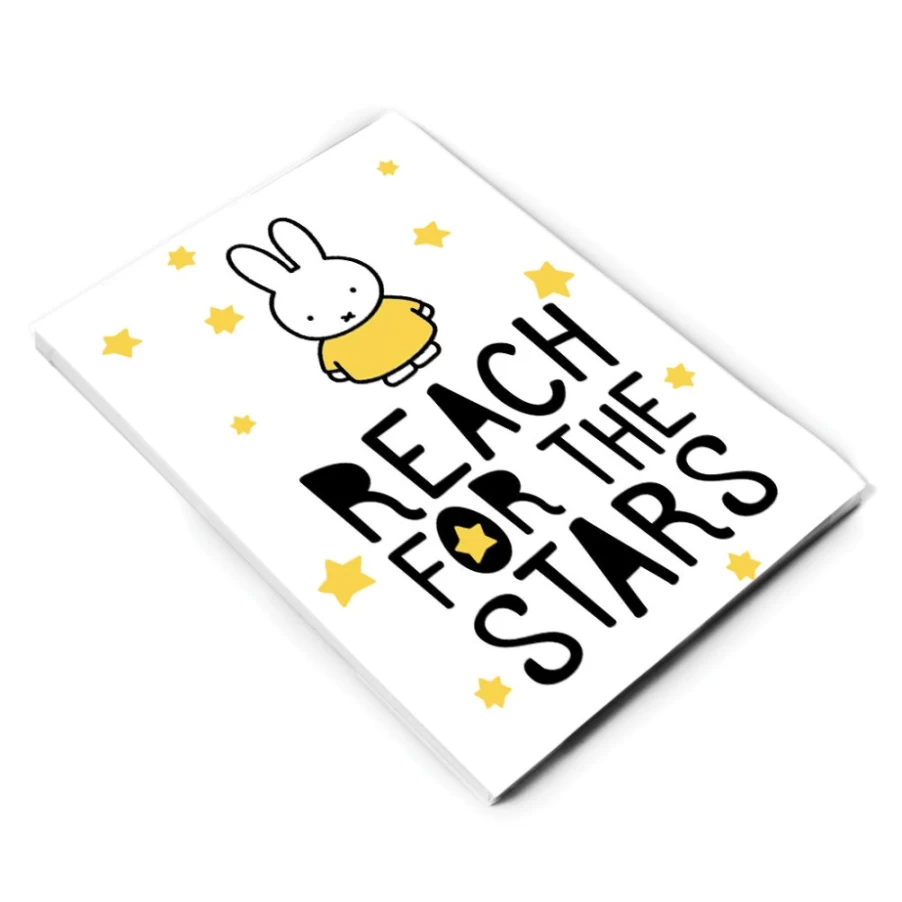 MIFFY Reach For The Stars A6 Notebook - Cute Miffy Rabbit Design Notepad for Journaling & Notes