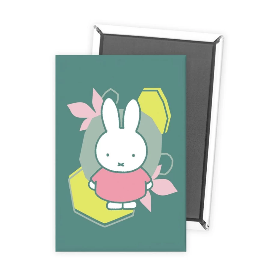 MIFFY Pink Floral Dress Magnet - Cute Bunny Miffy Collectible Gift