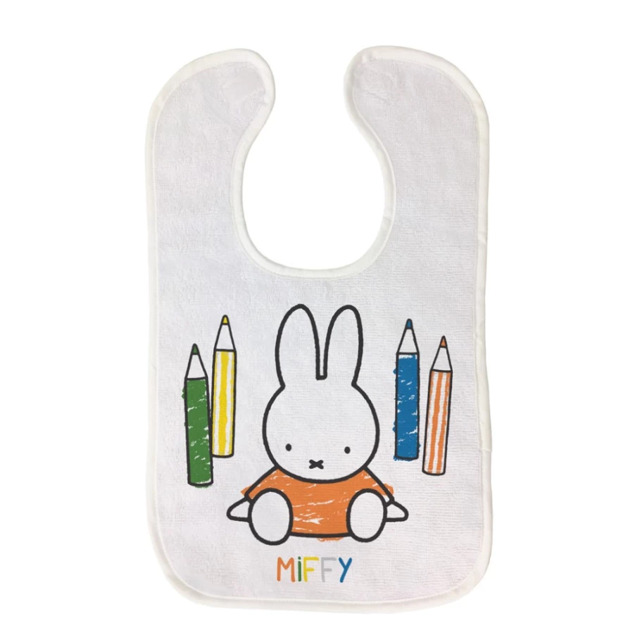 MIFFY Baby Bib with Colouring Pencils - Cute Bunny Design for Infants