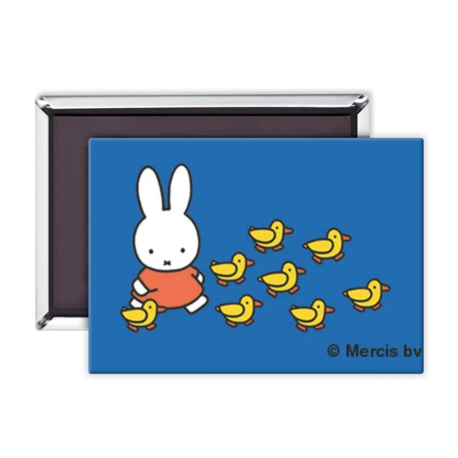 MIFFY Walking With Ducks Fridge Magnet - Adorable Collectible Dutch Cartoon Character Decor