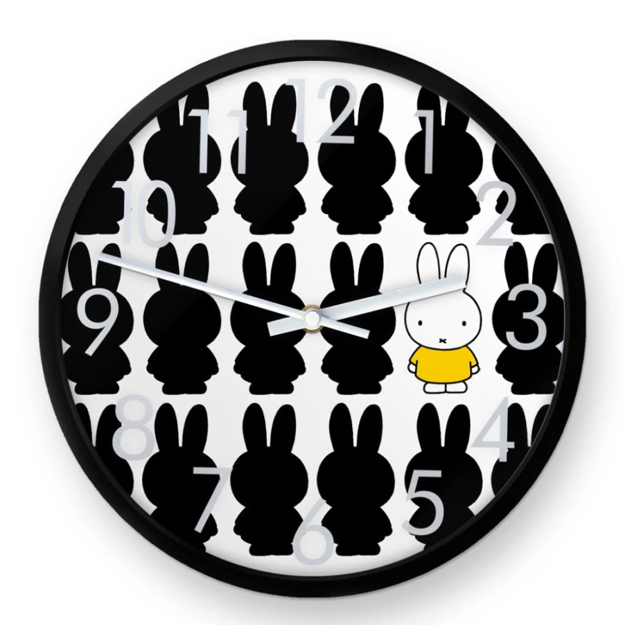 MIFFY Official White Silhouette Wall Clock - Modern Nursery Decor for Kids Room