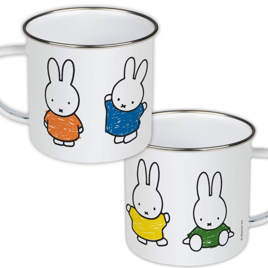 MIFFY Enamel Mug with Colorful Dresses Design - Collectible Ceramic Cup