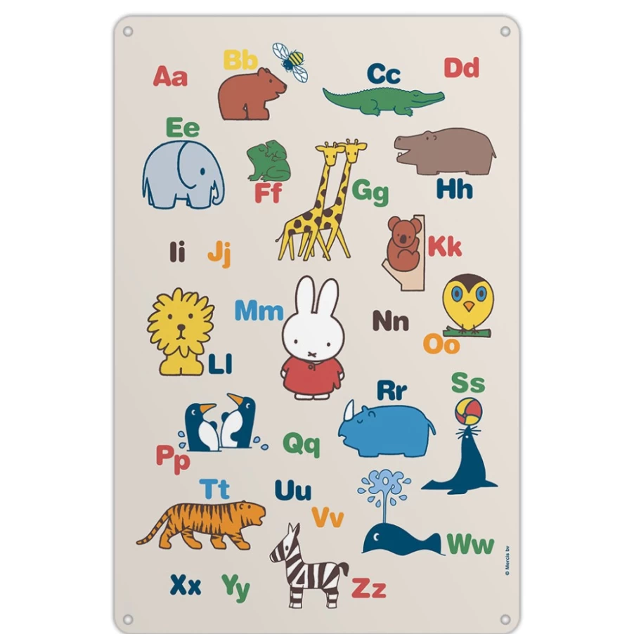 MIFFY Alphabet Metal Wall Art - Vintage Retro A-Z Letters Sign for Home & Office Decor